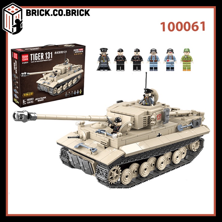 Lắp Ráp xe tăng chiến đấu Đồ chơi Xếp hình xing bao quân sự minifigures QUANGUAN Tank 100061