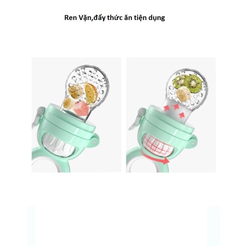 Túi nhai ăn dặm cho bé Misuta cao cấp, núm nhai chống hóc (3 núm 3 size)