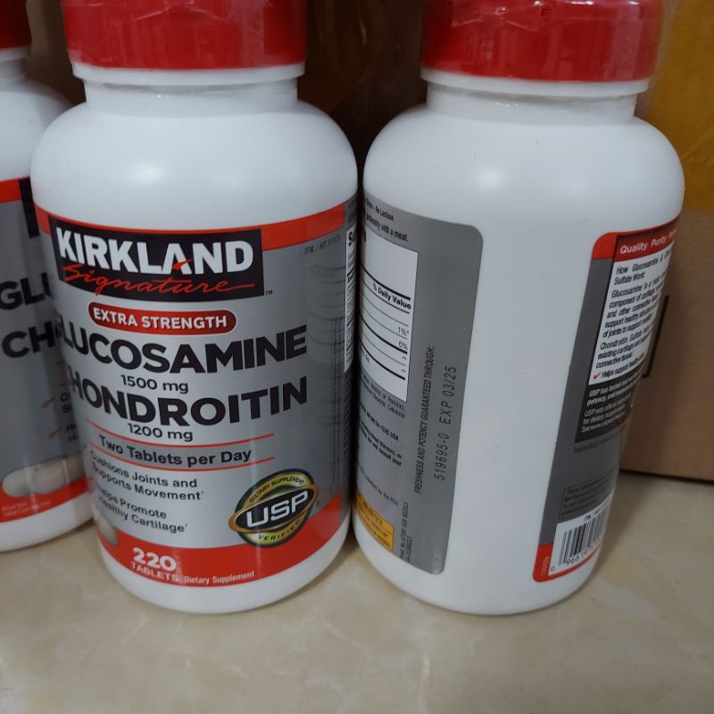 《Combo 5 hộp - Date 2027》Glucosamine 1500mg Chondroitin 1200mg Kirkland 220 viên