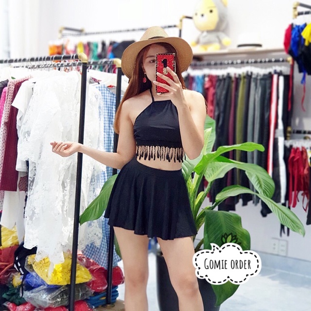 Bikini cho nữ ren tua rua che bụng