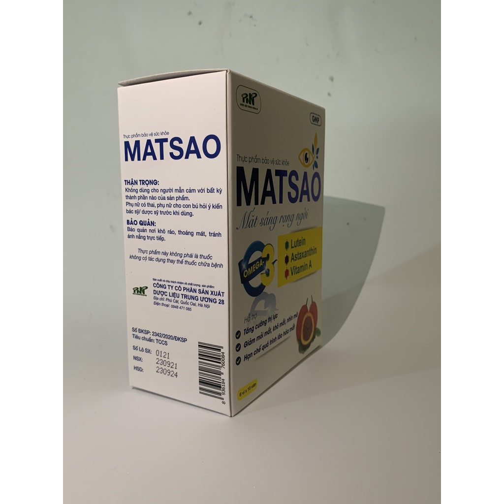 Viên uống Matsao - Hỗ trợ tăng cường thị lực, giúp giảm mỏi mắt, khô mắt và nhìn mờ