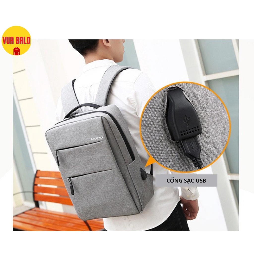 Balo laptop nam nữ 15 6 inch chống sốc có cổng USB, túi đựng máy tính rẻ đẹp thời trang hàng loại 1