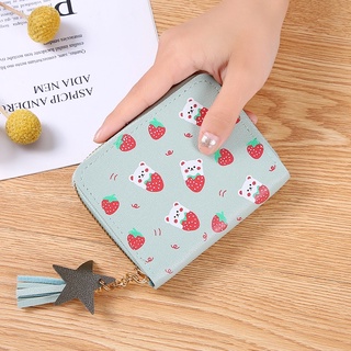 Bóp tiền da hình dâu tây cute cầm tay ngắn Hàn Quốc [Bel00]