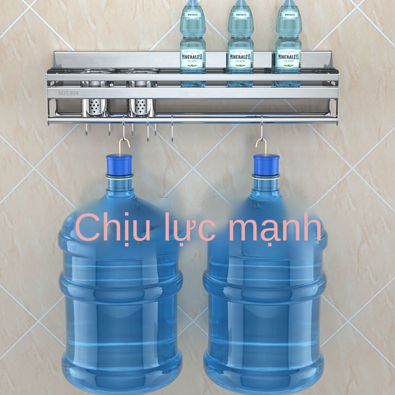 Kệ bếp inox dày SUS304 treo tường đục lỗ cung cấp gia vị miễn phí Giá để đồ gia dụng Hộp đựng gia vị đa năng
