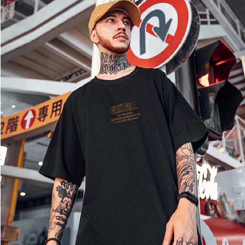 Áo Thun Dáng Rộng In Họa Tiết Gấu Hoạt Hình Phong Cách Hip Hop Thời Trang Mùa Hè Cho Nam Giới Size M-8XL