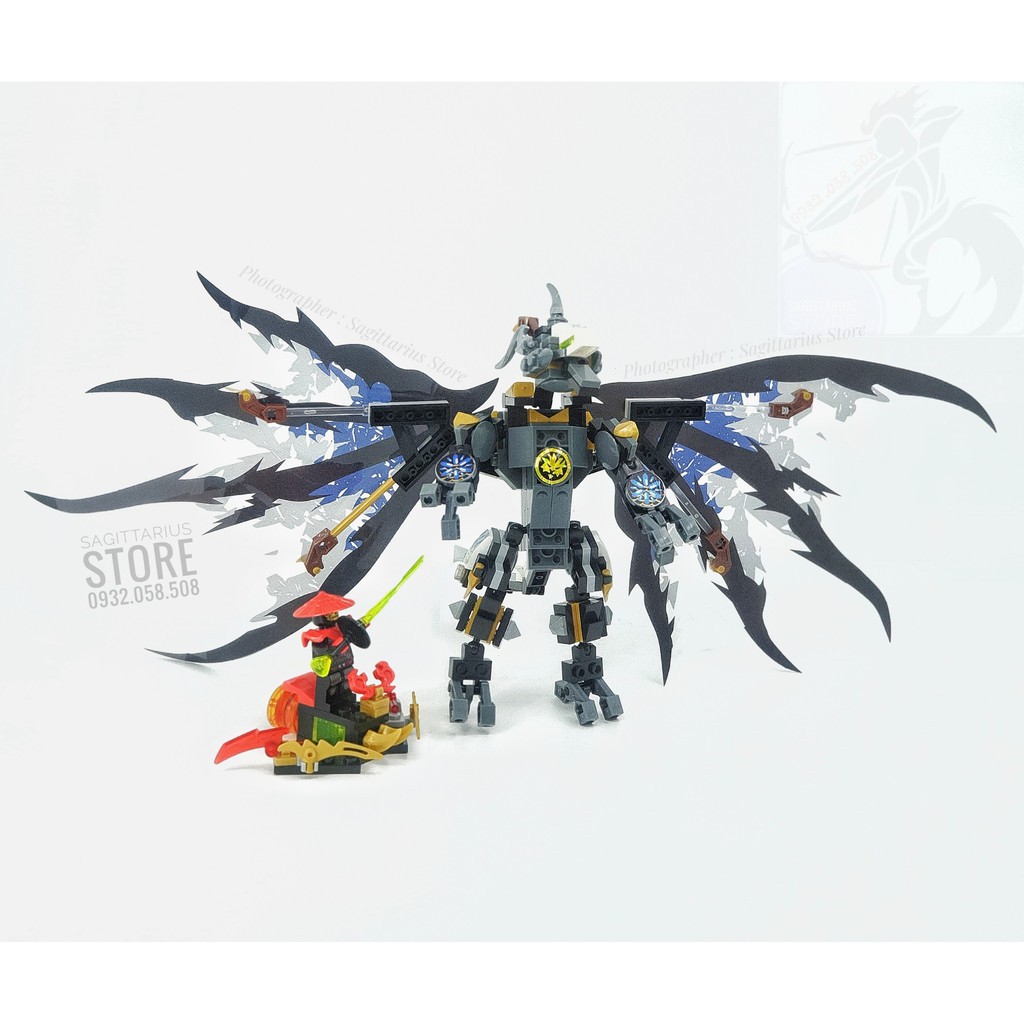 [Hot] Lego Lắp Ráp Robot Rồng Bay NinjaGo 2 in 1 - Quan Guan 635 ( Bạc - 294 Mảnh ) [ Có Sẵn ]