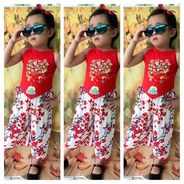 Set áo yếm quần ống rộng