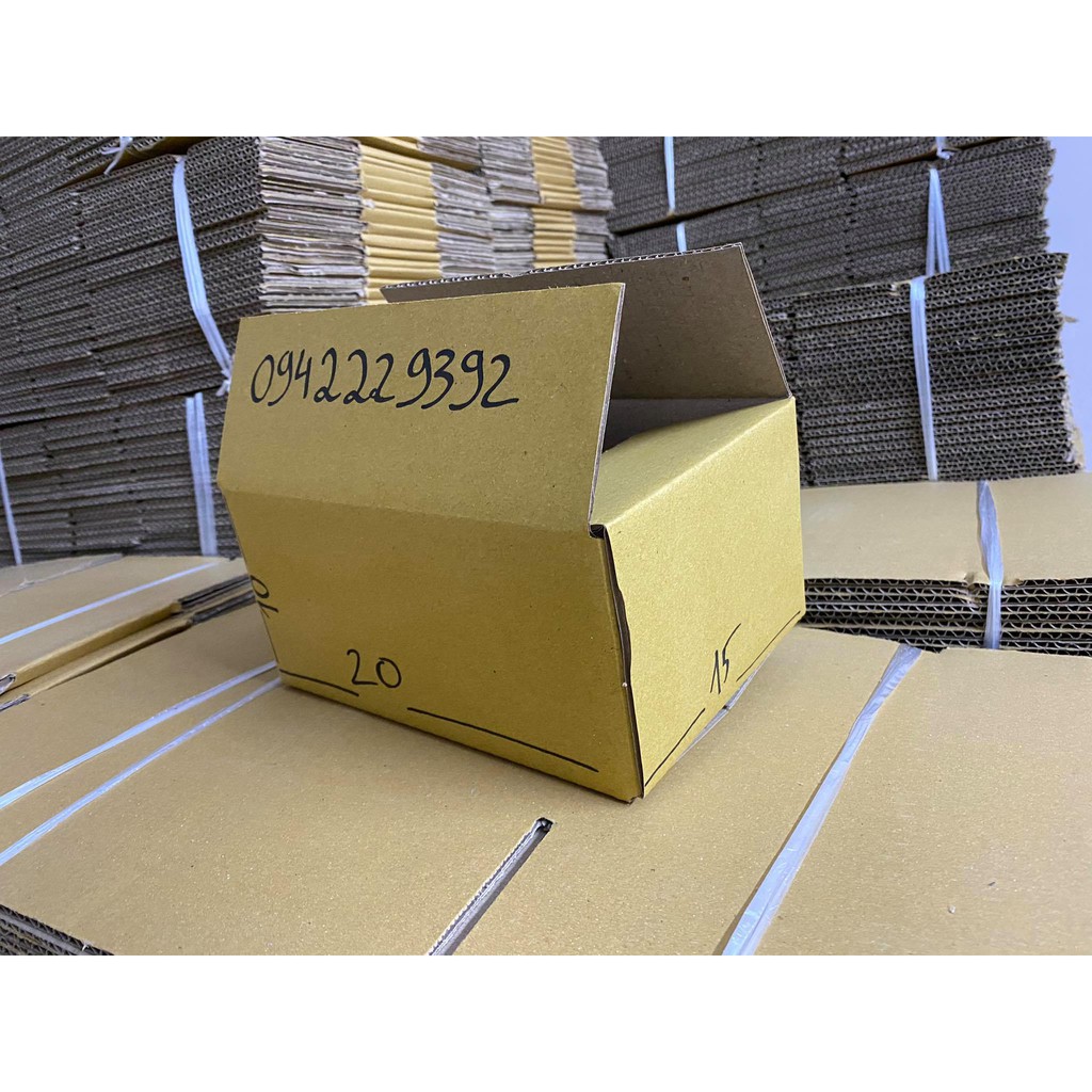 20x15x10 Combo 100 hộp carton, thùng giấy cod gói hàng, hộp bìa carton đóng hàng giá rẻ