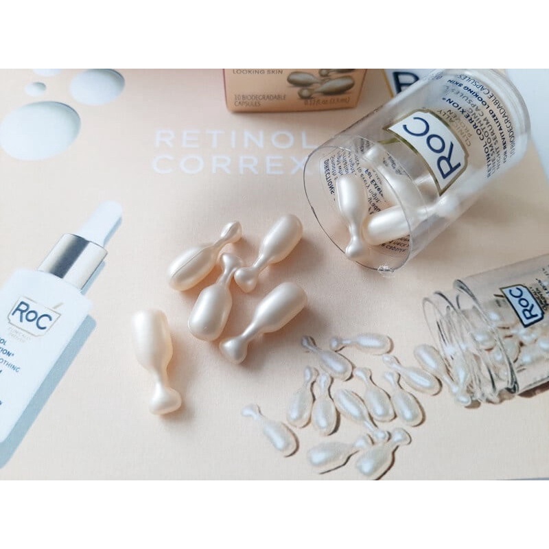 Tinh chất dạng viên chống nhăn da roc roc retinol correxion line smoothing night serum capsules 30viên Hàng Pháp