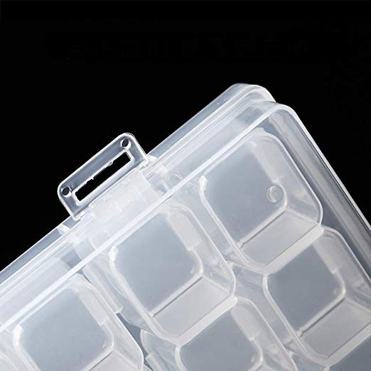 Hộp Nhựa 28 Ngăn Đựng Trang Sức / Hạt Kim Cương Có Thể Điều Chỉnh