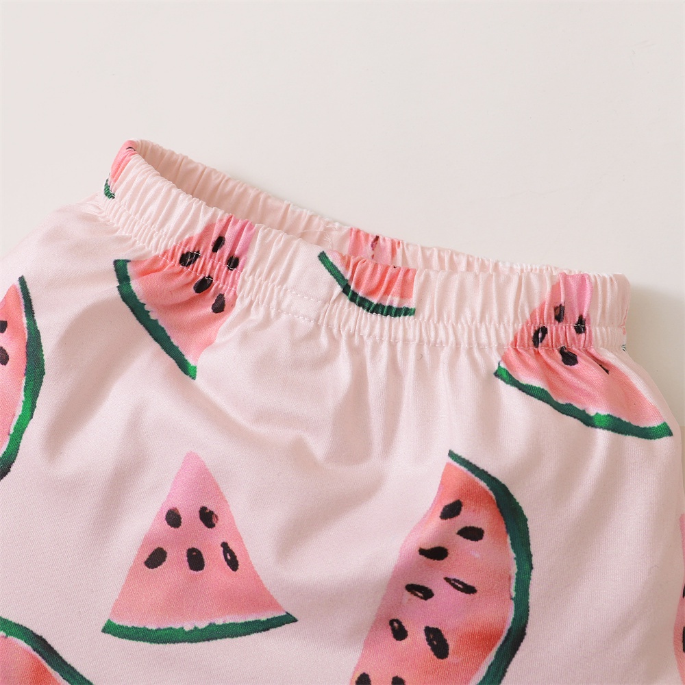 Set Áo dây MIKRDOO phối nơ và Quần ngắn hình dưa hấu có Băng đô năng động cho bé gái