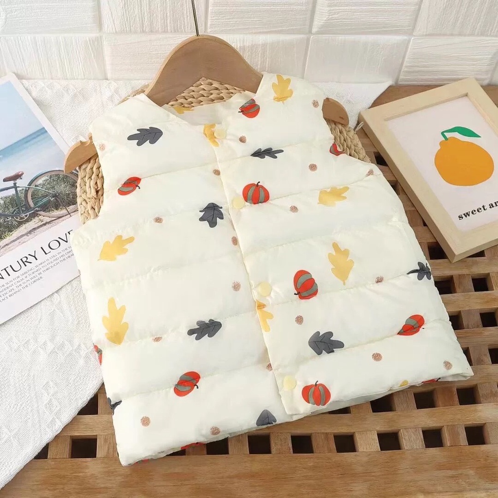 ÁO KHOÁC PHAO 3 LỖ BÉ TRAI GÁI NHỒI BÔNG DÀY DẶN