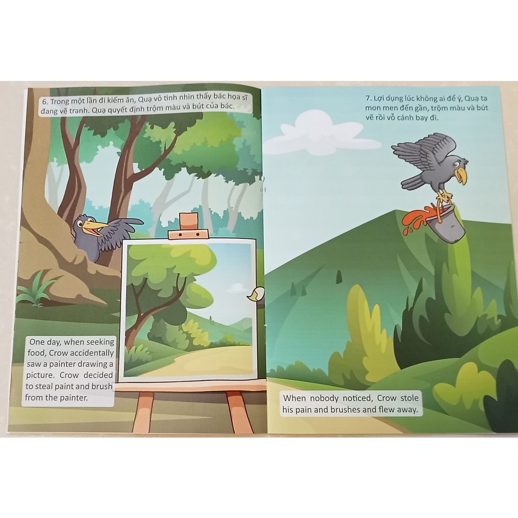 Sách Tranh truyện thiếu nhi chọn lọc song ngữ Anh - Việt (Túi - 8 quyển)