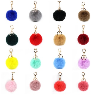 Móc khóa cục bông bằng lông xù trang trí điện thoại / chìa khóa diy