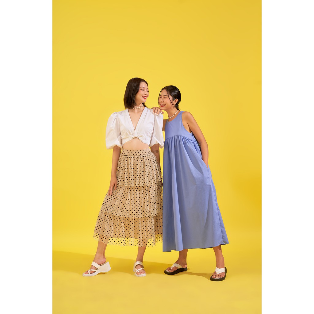 DOTTIE - Váy dài nhiều tầng vải ren S0080