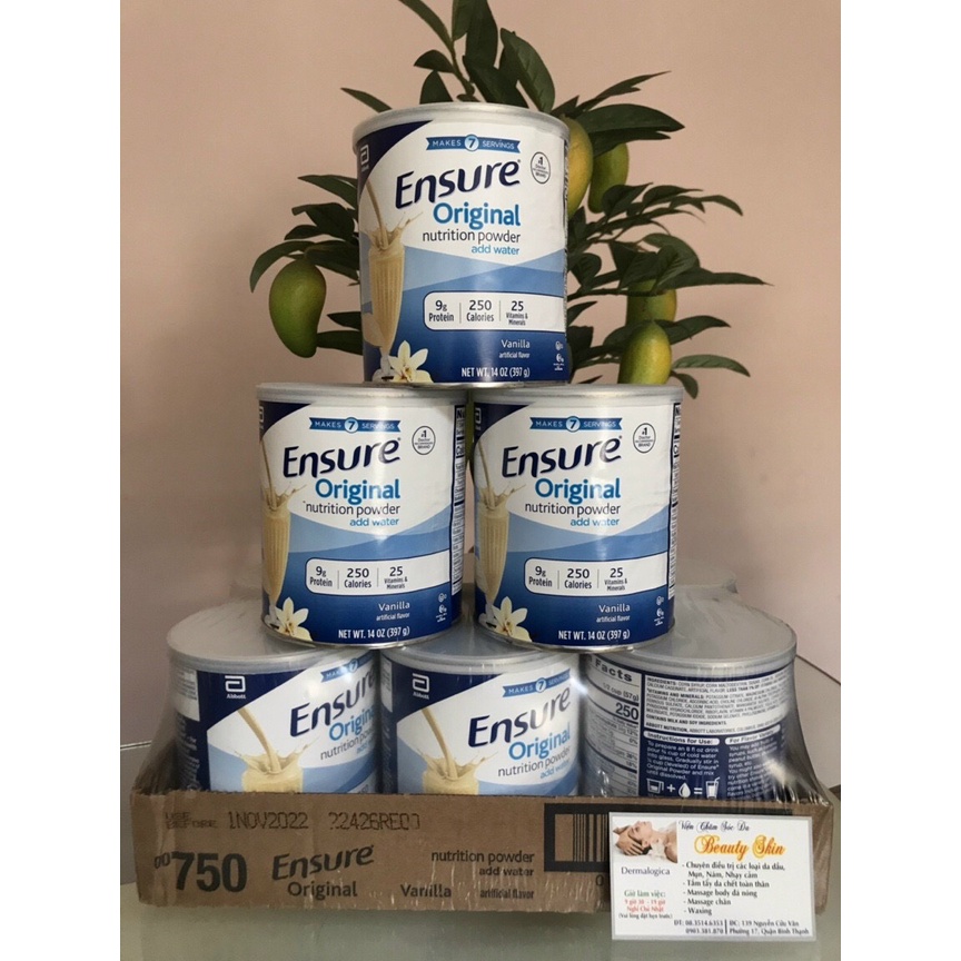 Sữa bột Ensure Mỹ Original Nutrition Powder 397g - Sữa bột Ensure hương vanilla - 100% hàng USA