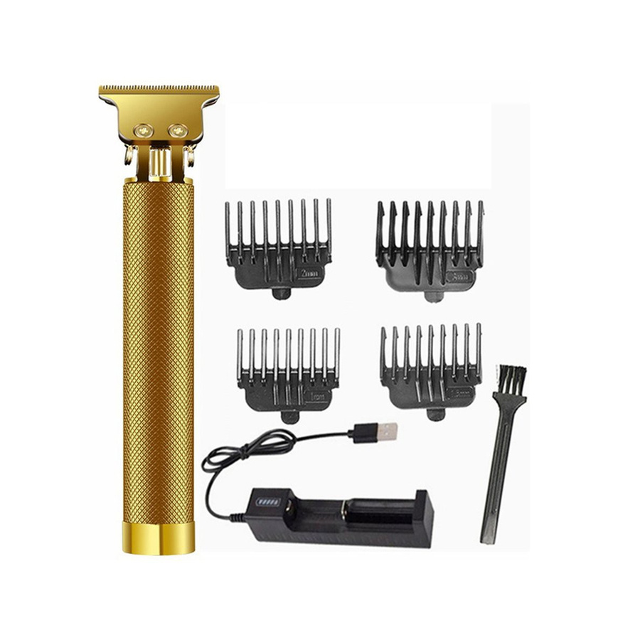 Bộ Tông Đơ Cắt Tỉa Tóc Không Dây Cổng Usb Lưỡi Chữ T Khít Cho Nam