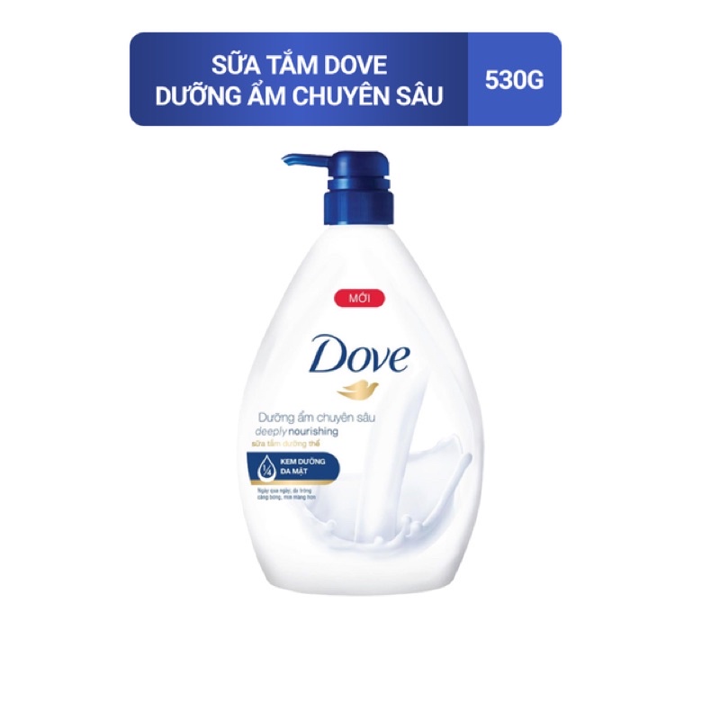 Sữa tắm dưỡng thể có hạt tẩy tế bào Dove dưỡng ẩm sáng mịn 500ml
