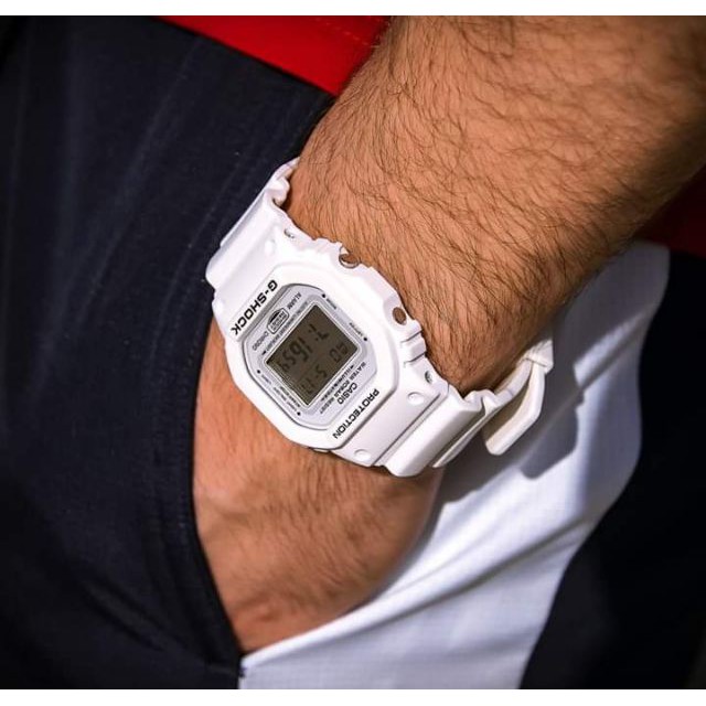 Đồng Hồ đôi Casio G-Shock DW-5600MW-7DR và baby-G BGD-560-7DR Dây Nhựa Trắng - bảo hành 12 tháng