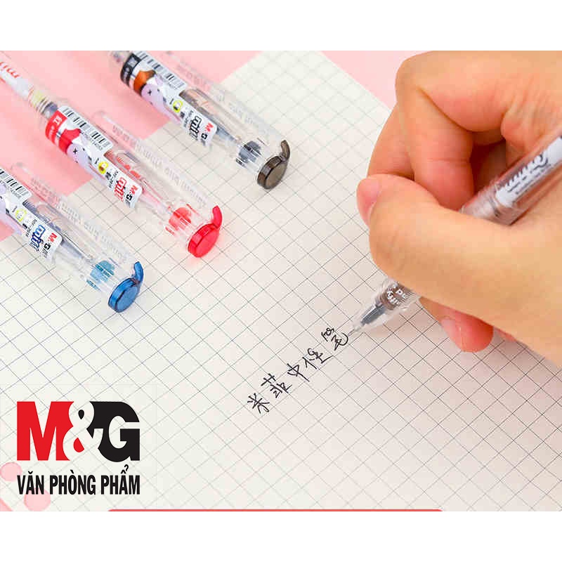 Bút Nước M&amp;G (0.5mm) Nắp Bật Hình Thỏ MF2018B - Mực Xanh