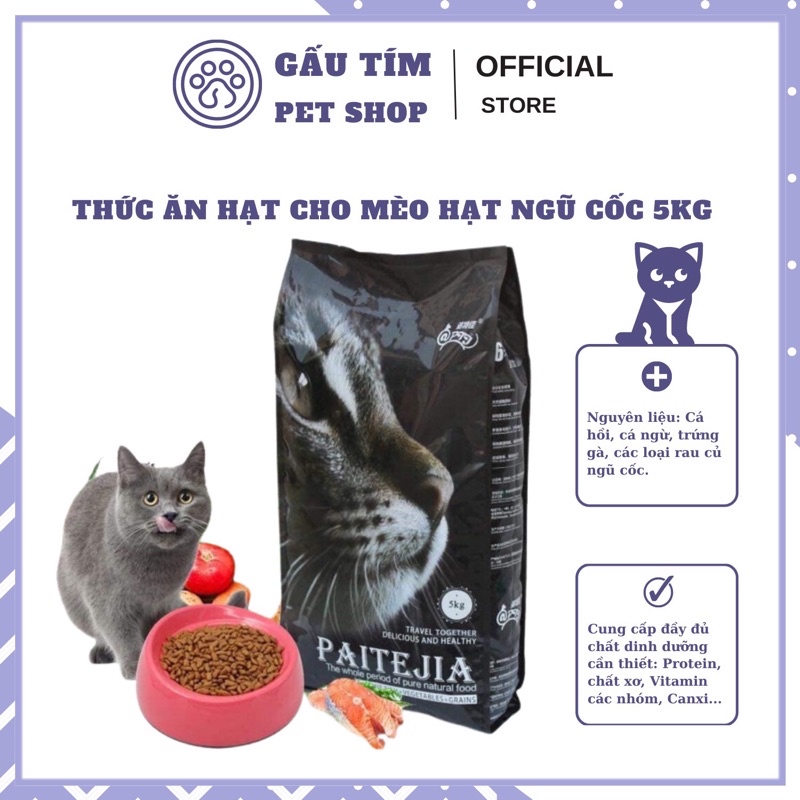 [FREESHIP ❤] Thức ăn hạt cho mèo hạt ngũ cốc 5kg