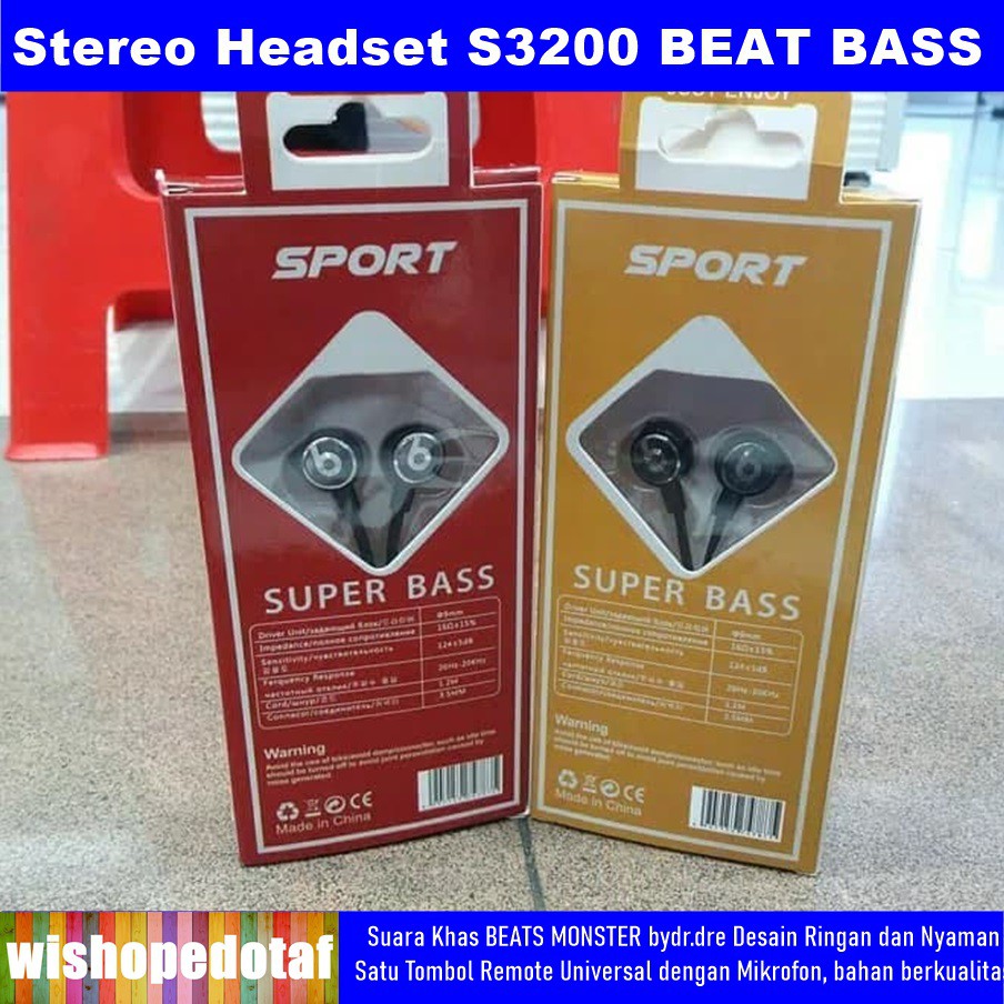 Tai Nghe Nhét Tai Beats S3200 Cho Samsung Mega Bass