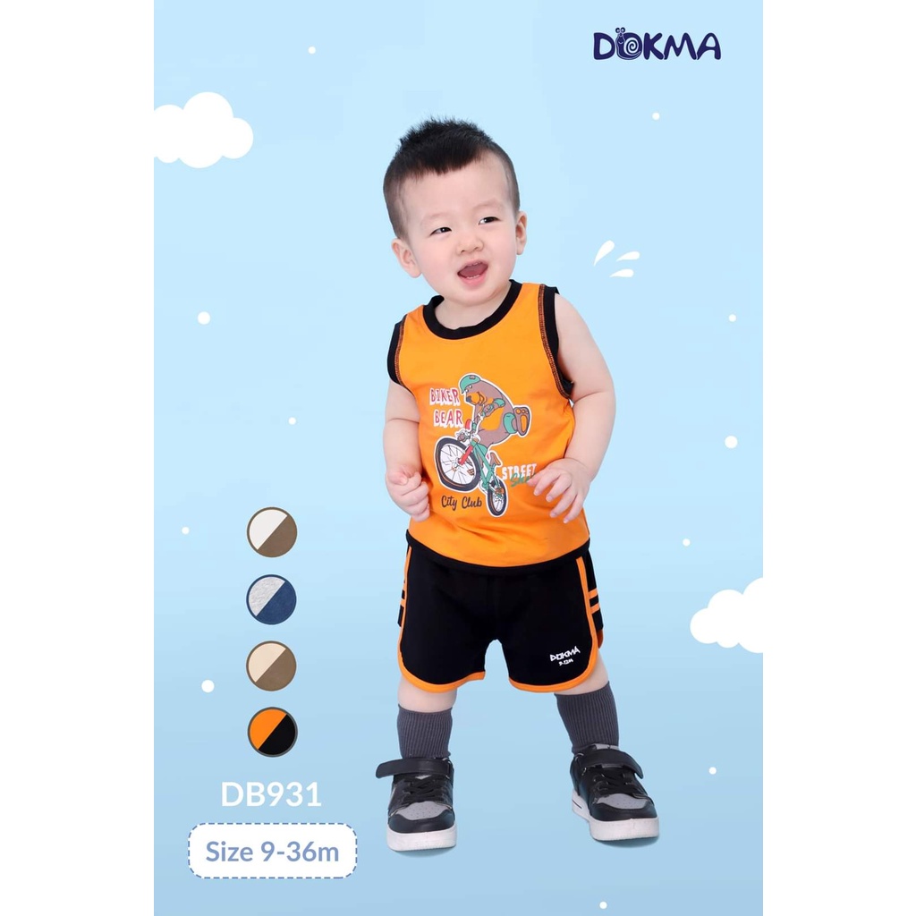DB931 Bộ ba lỗ bé trai cotton Dokma (9-36M)