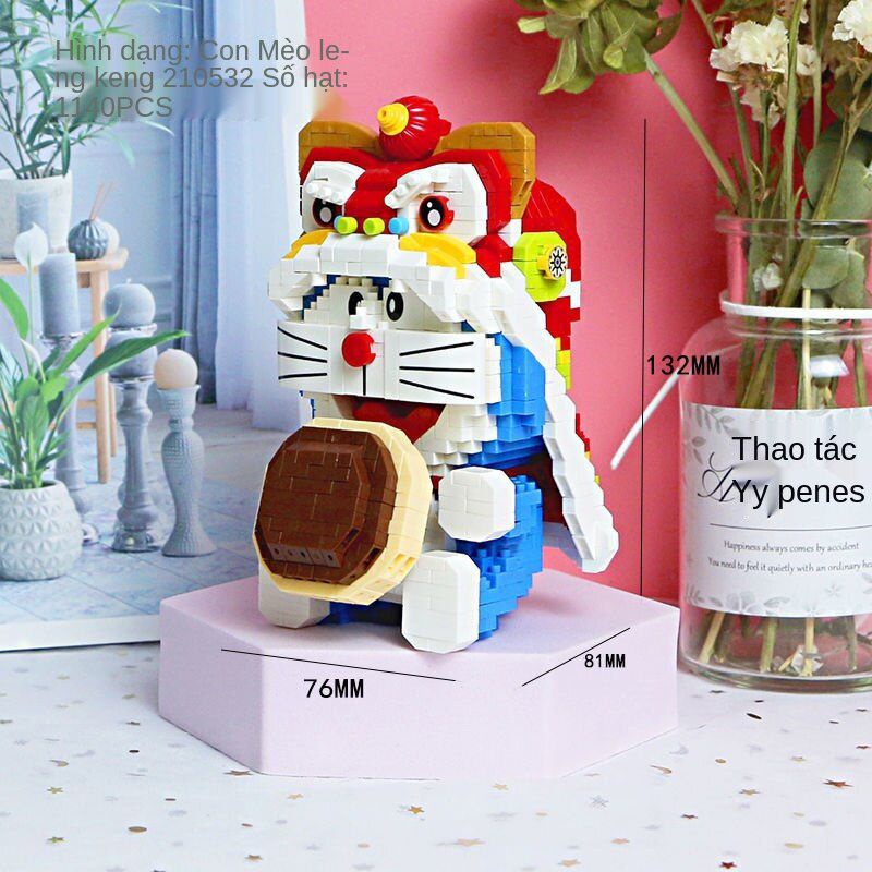 Đồ Chơi Tết Trẻ Em Bộ Lắp Ráp Xếp Hình Doraemon Múa Lân - SHOPBECAT
