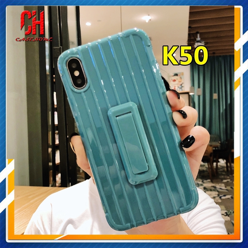 Ốp điện thoại họa tiết sọc vali màu kẹo kèm giá đỡ cho Realme C3 5i 5 Pro 3 3i 5 C11 C2 6 6i C1 X2 PRO 5S Q X2 XT 2 PRO U1