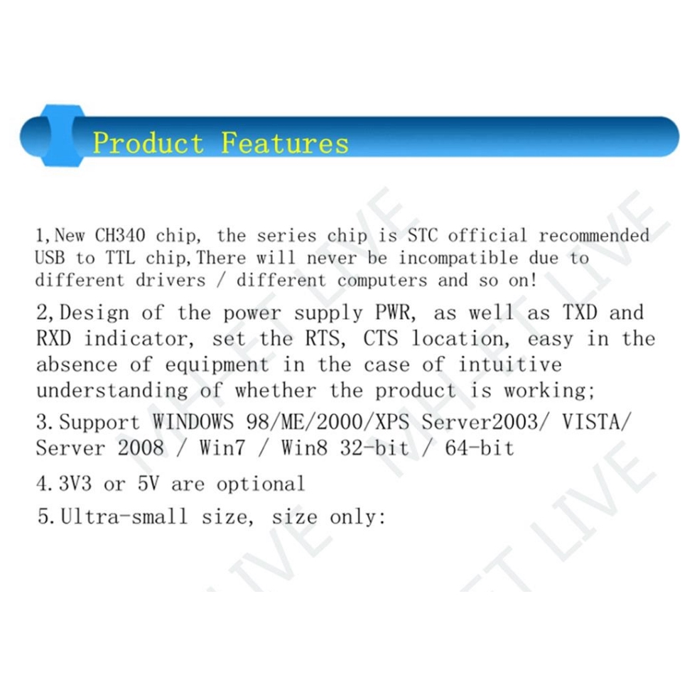 CH340E Bộ chuyển đổi mô đun USB mini sang TTL UART thay thế cho PL2303