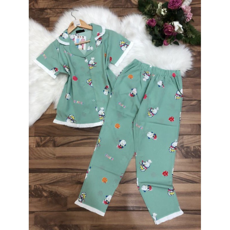 Đồ bộ pijama dài vải lụa thời trang