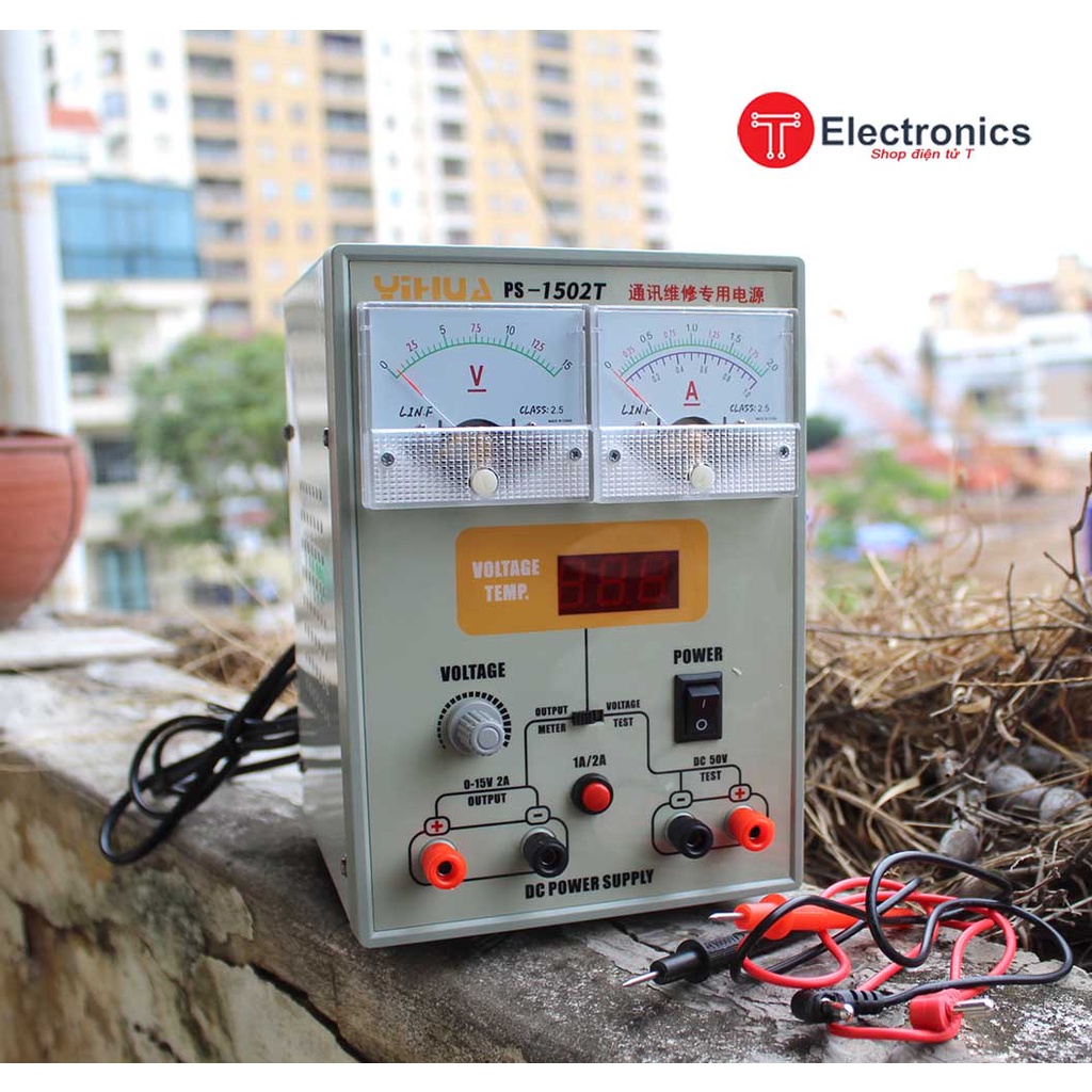 Máy Cấp Nguồn DC Sửa Chữa Điện Thoại Di Động 15V-2A YIHUA PS-1502T