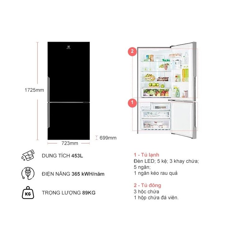 EBE4500B-H - Tủ lạnh Electrolux 421 lít EBE4500B-H