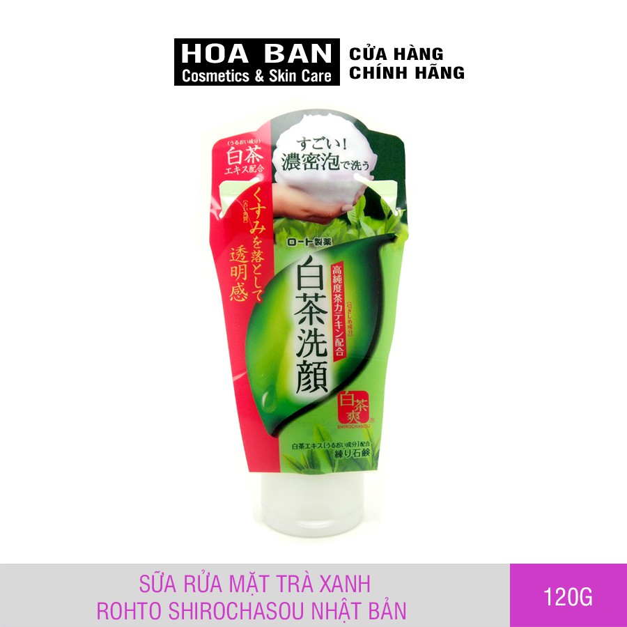 Sữa rửa mặt trà xanh Rohto Shirochasou Nhật Bản