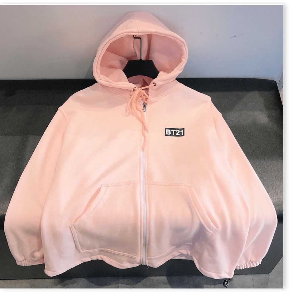 [Freeship] Áo khoác thun nỉ nam nữ form rộng có dây kéo BT21 | BigBuy360 - bigbuy360.vn