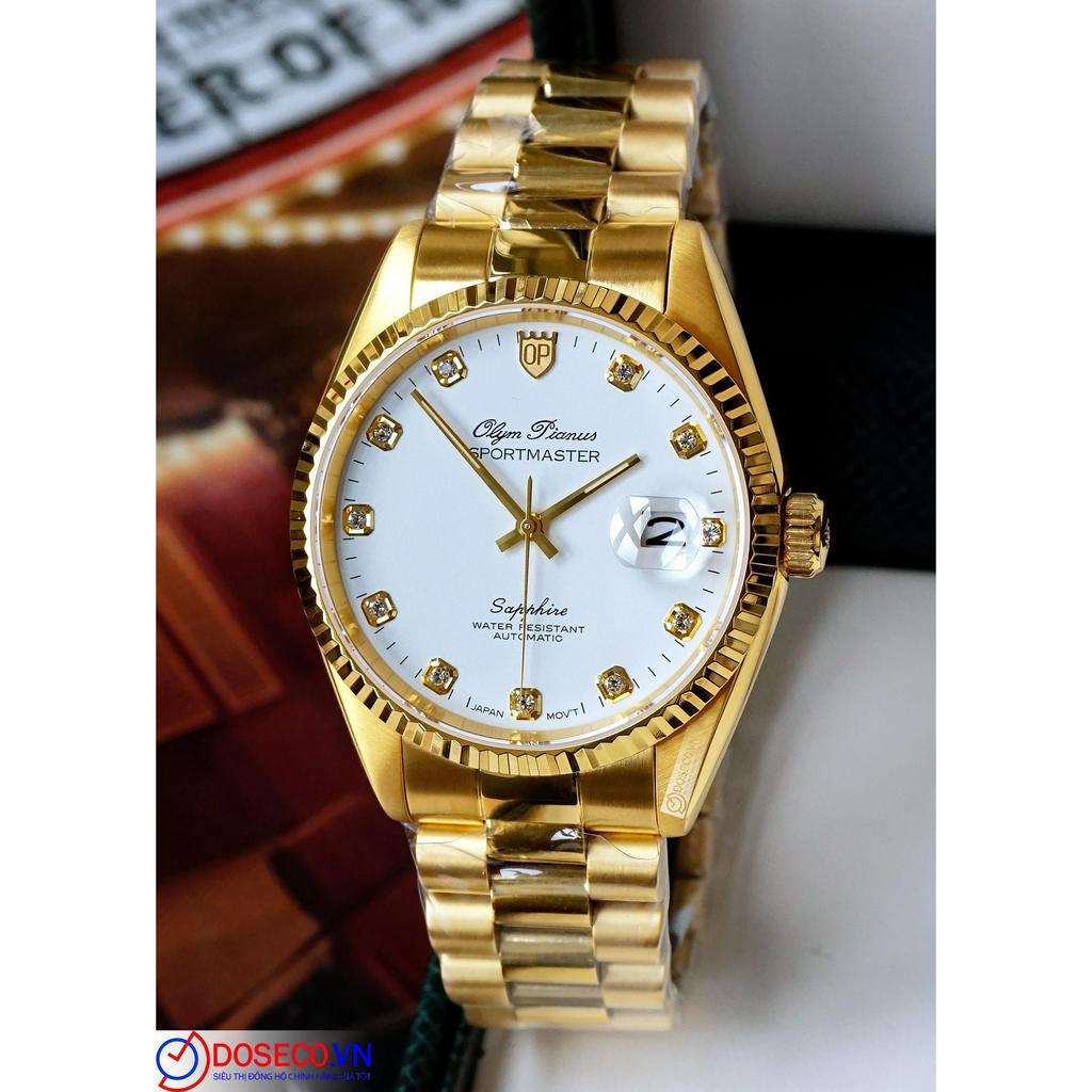 Đồng Hồ Nam Cơ Automatic Chính Hãng Olym Pianus Dây Kim Loại Cao Cấp Kính Sapphire Chống Nước CL