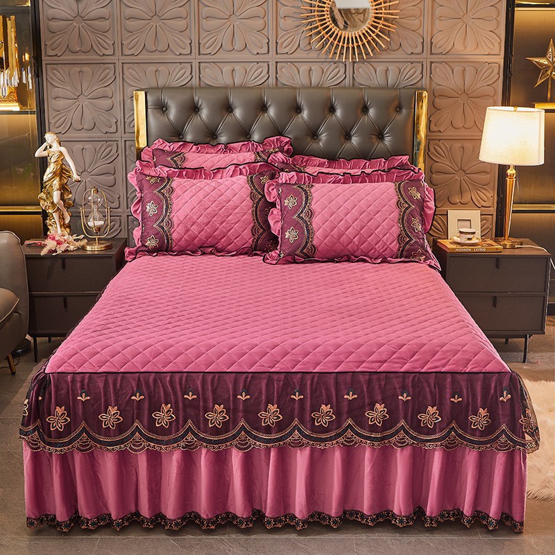 💥 set (bộ) ga trải giường, vỏ gối nỉ trần bông phủ bèo ren kích thước 1m6, 1m8, 2mx2m2, chăn ga gối nệm | BigBuy360 - bigbuy360.vn