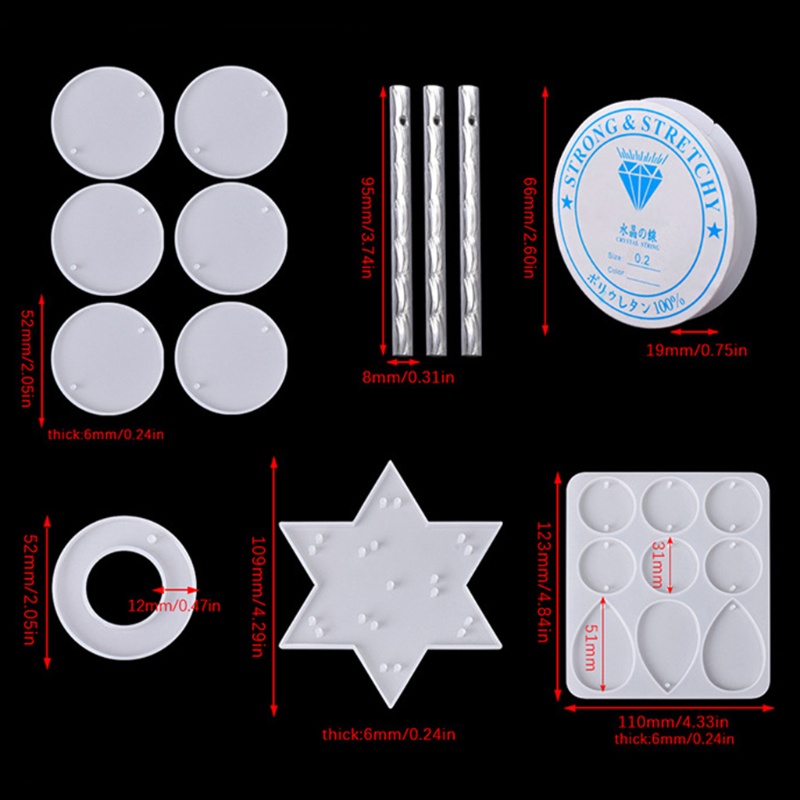 Bộ Khuôn Silicone Làm Chuông Gió Resin Thủ Công DIY