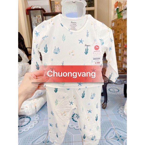 Avaler sợi tre cao cấp - Bộ dài tay cài vai cho bé trai, bé gái cho bé từ 6 tháng đến 4 tuổi