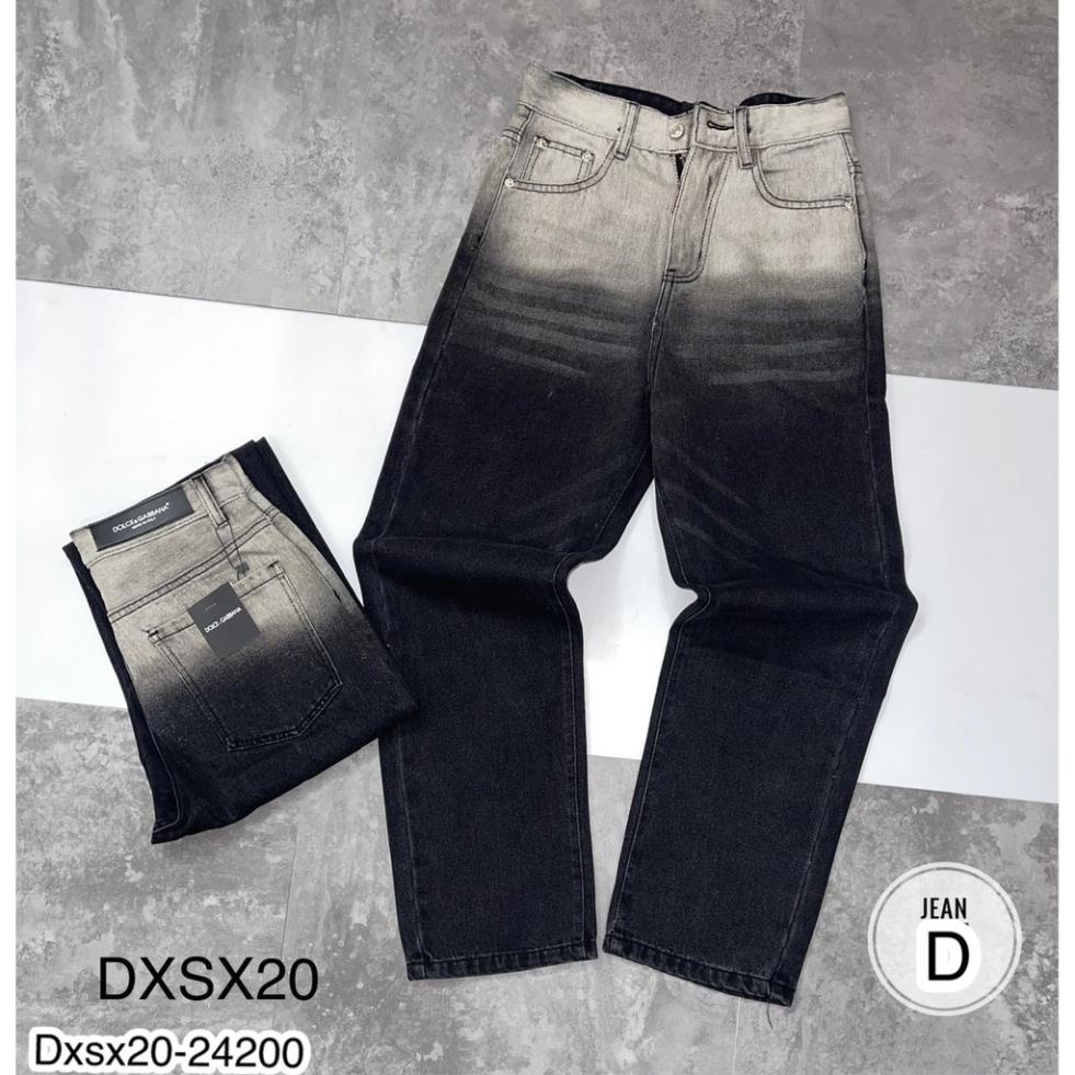 Quần xuông DG nam phối màu xám đen - Quần jeans Xuông DG cho nam