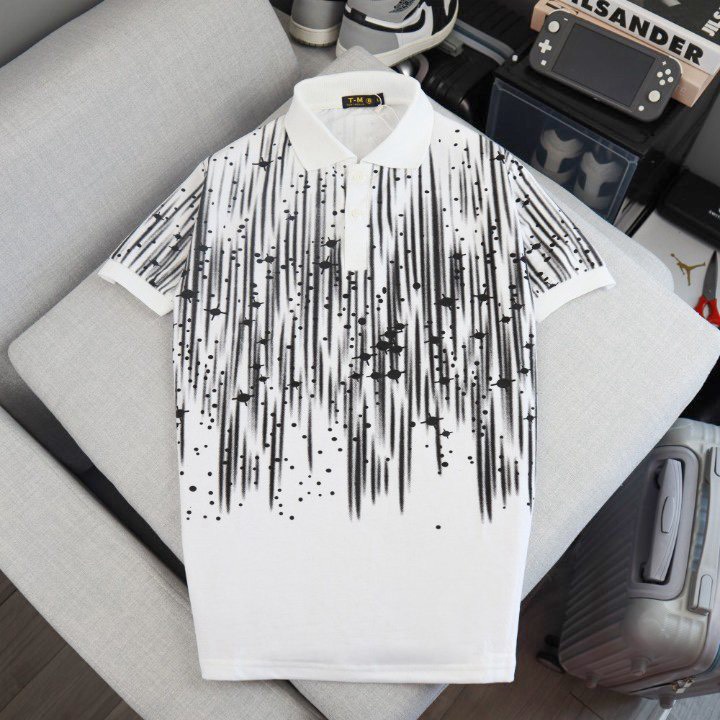 ÁO THUN NAM CÓ CỔ PHỐI HỌA TIẾT SỌC ÁNH SAO ĐẸP CÁ TÍNH TRẺ TRUNG NĂNG ĐỘNG THỜI TRANG