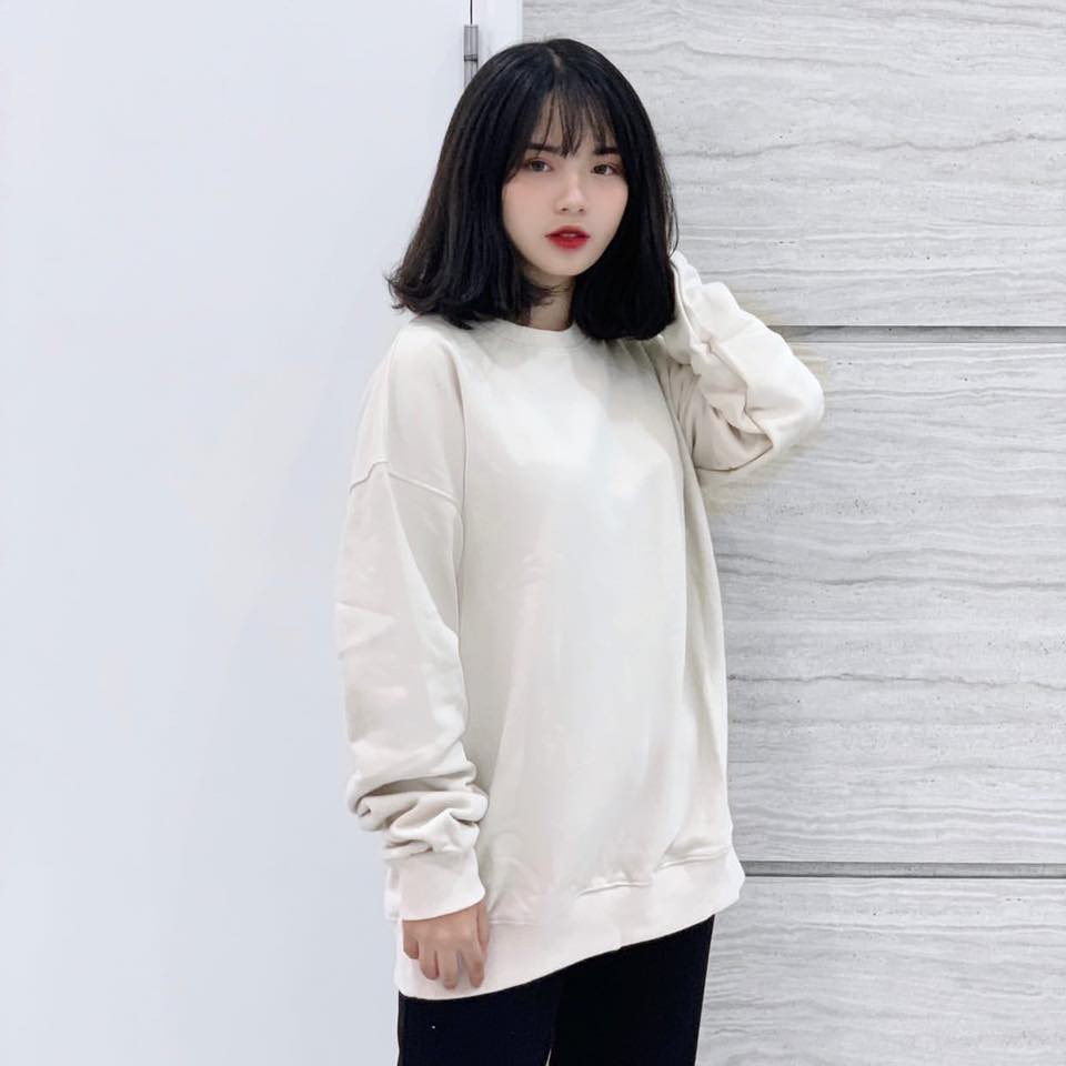 Áo Sweater nữ, Áo Hoodie nỉ Trơn cổ tròn Hotalishop | BigBuy360 - bigbuy360.vn