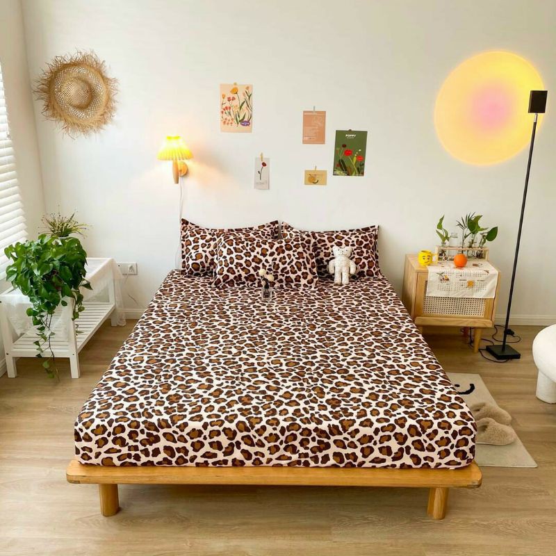 Bộ cotton poly Báo Nâu