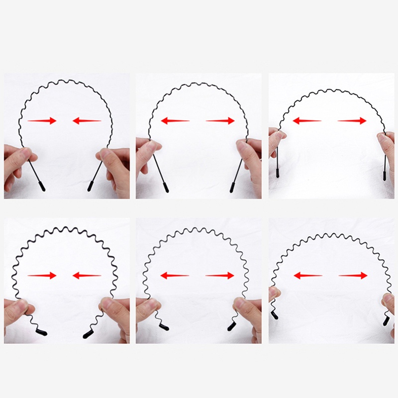 Băng Đô Dạng Xoắn Ốc Màu Đen Đơn Giản Chống Trượt Thời Trang Unisex