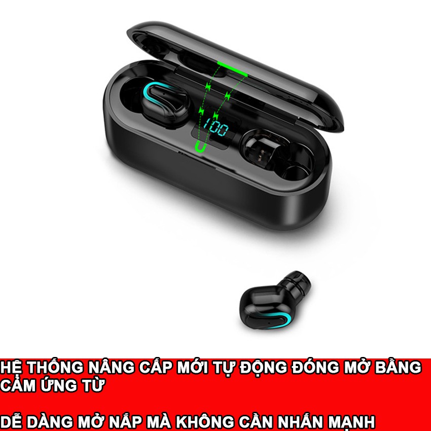 Tai nghe bluetooth 5.0 Q32-1 kiêm sạc dự phòng 2600mAh, màn LED báo pin, chống nước ipx7