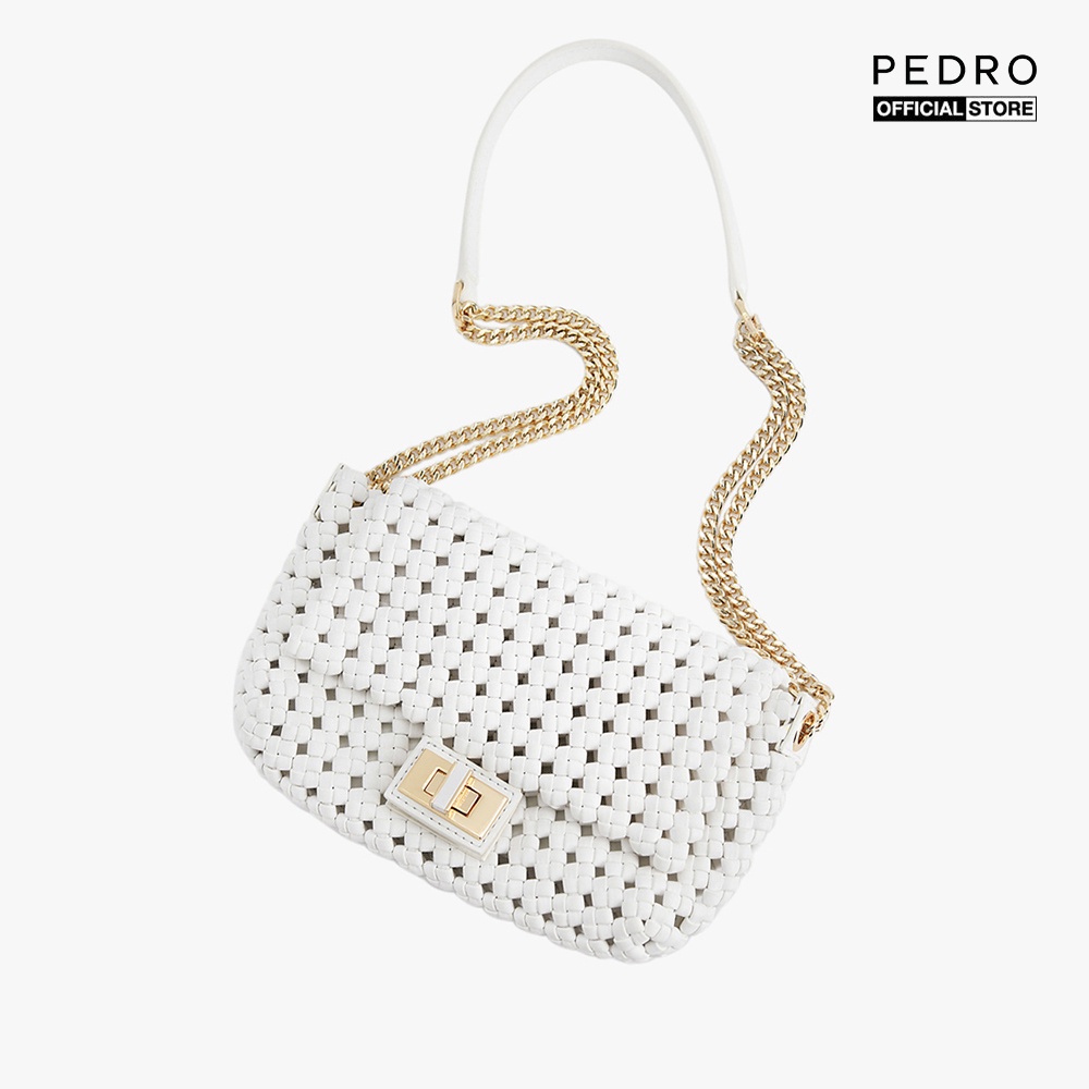 PEDRO - Túi đeo chéo nữ chữ nhật nắp gập Woven PW2-76610045-03