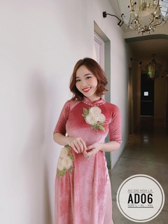 Bigsize Áo dài hoa lá AD06