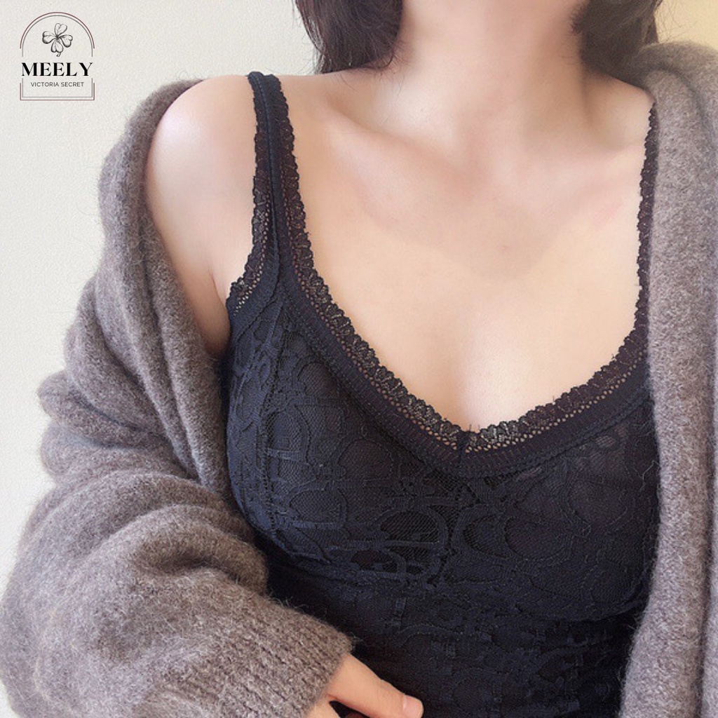 Áo Bra Lót Lông Dáng Dài Xuất Hàn Nữ, Áo Mặc Trong Vest Siêu Sexy, Áo 2 Dây Có Đệm Mút Nâng Ngực Freesize 45-60kg | BigBuy360 - bigbuy360.vn