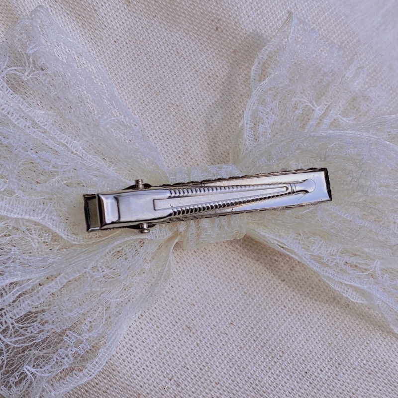 kẹp tóc nơ ren tiểu thư phong cách đơn giản nhiều màu