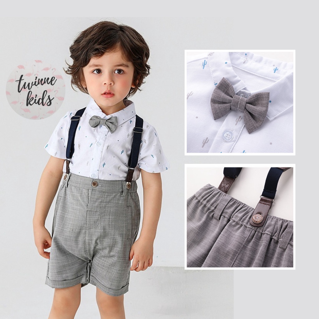 Set bé trai mặc dự tiệc, sơ mi công tử, đồ thôi nôi, đầy tháng Twinne kids cho bé trai 5-13kg
